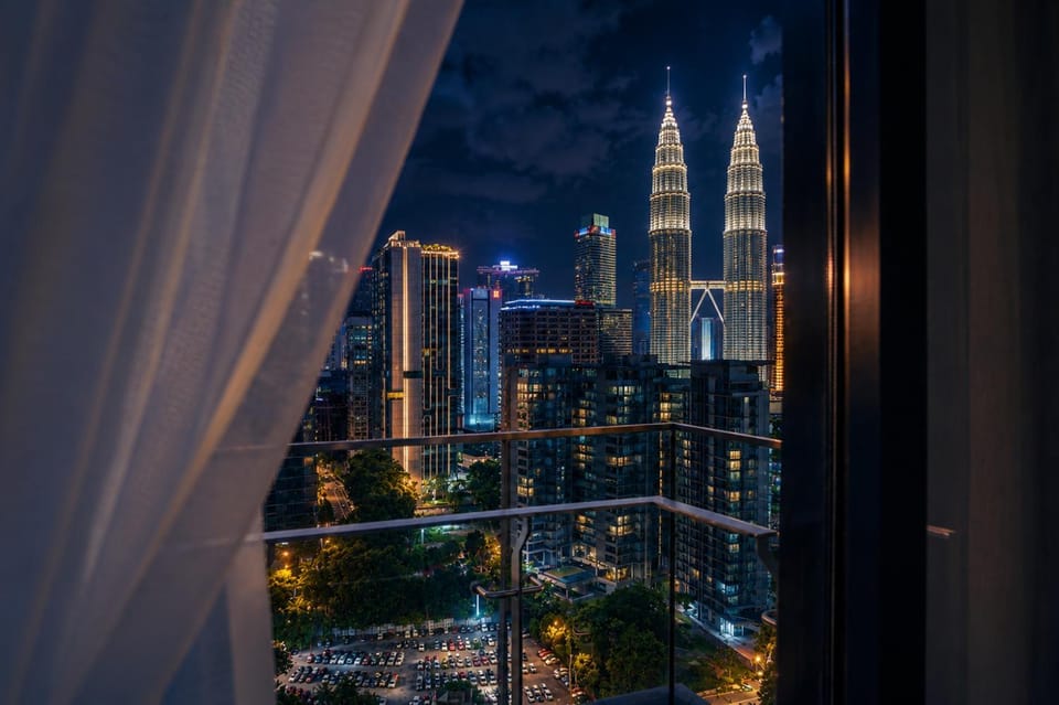 Night, City view, Mountain view