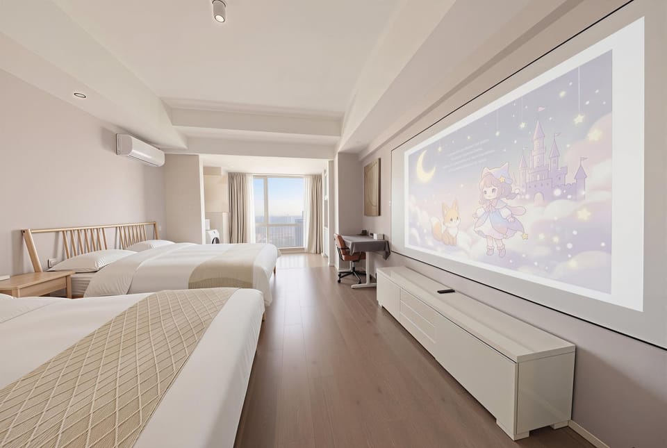 Bed, TV and multimedia, Photo of the whole room, Bedroom, air conditioner