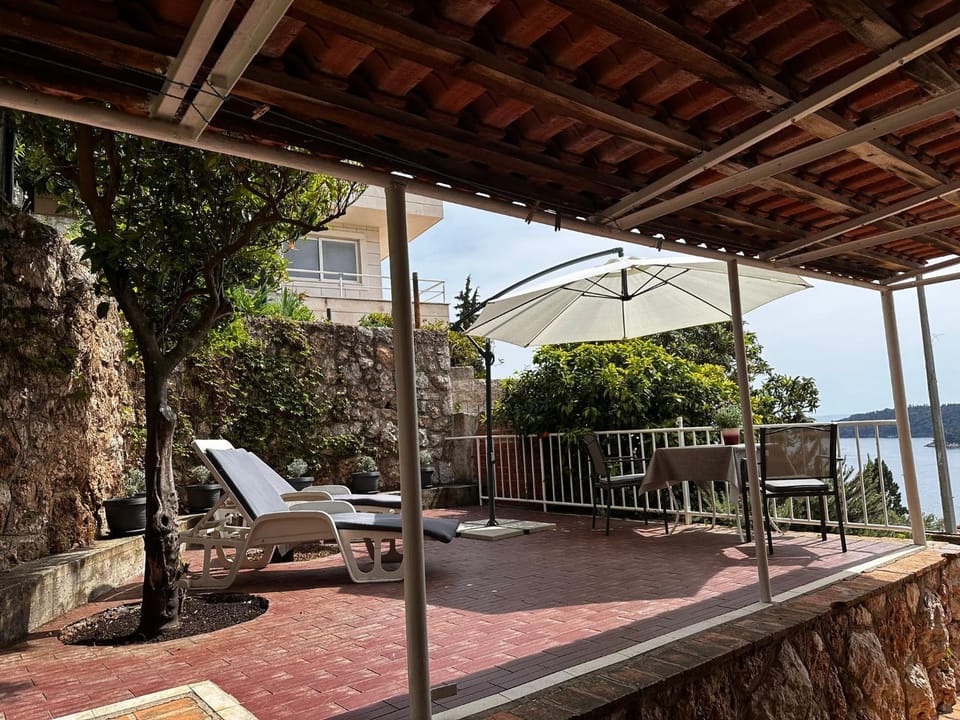 Patio, Day, Natural landscape, View (from property/room), Balcony/Terrace, Sea view, sunbed