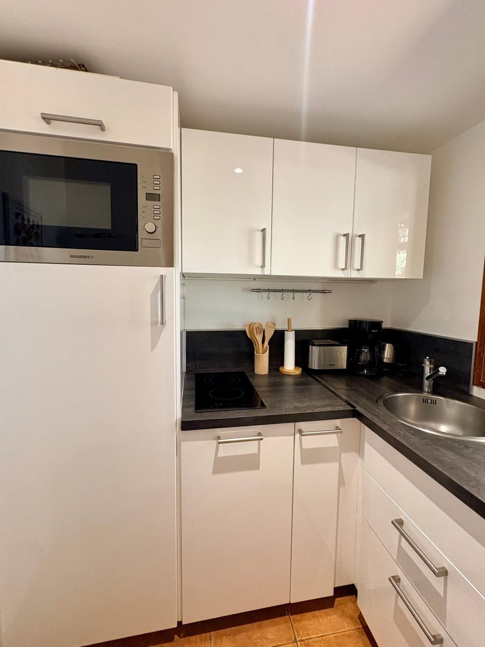 Kitchen or kitchenette, oven, stove, toaster