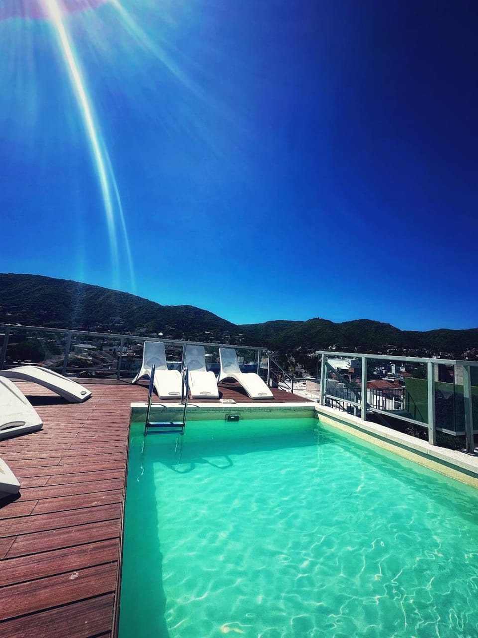 Day, Natural landscape, Mountain view, Pool view, Swimming pool, sunbed