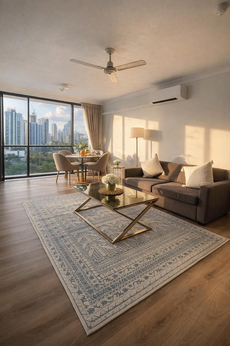 Living room, Dining area, air conditioner