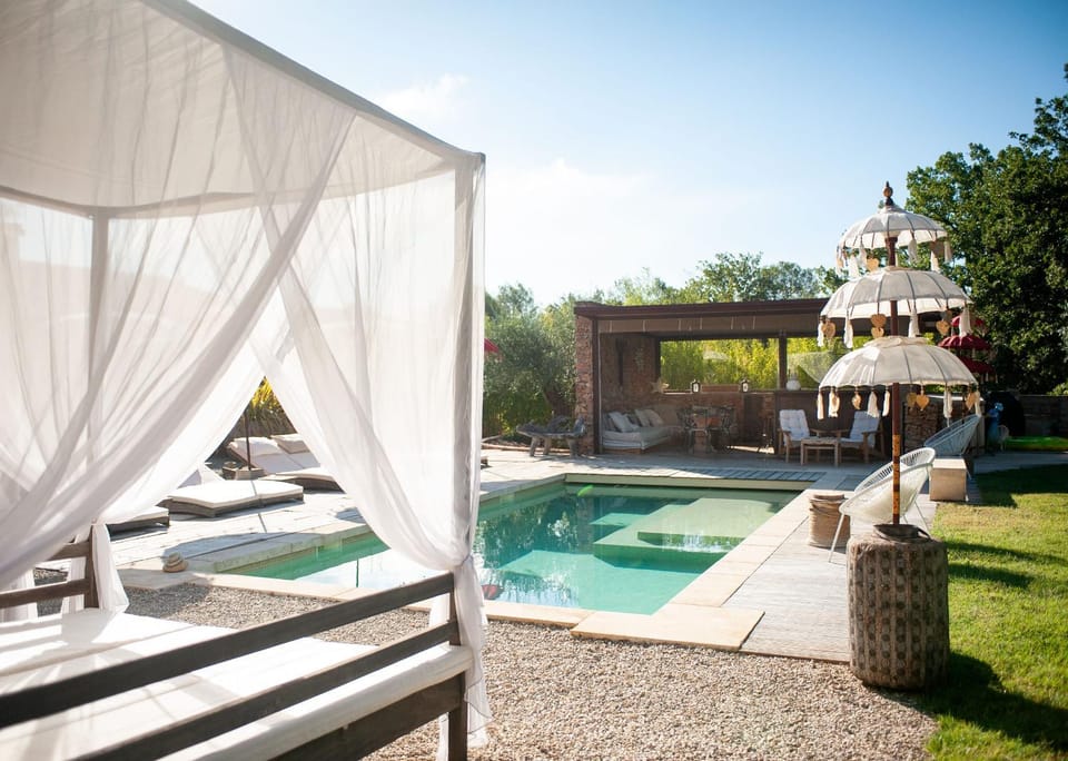 Natural landscape, Swimming pool, sunbed
