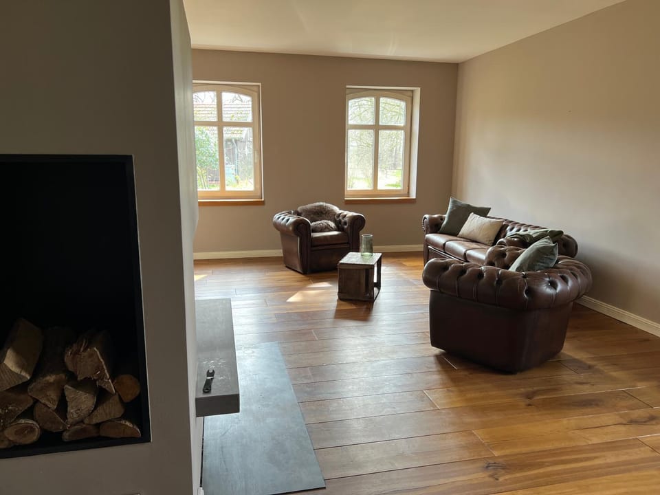 Living room, fireplace