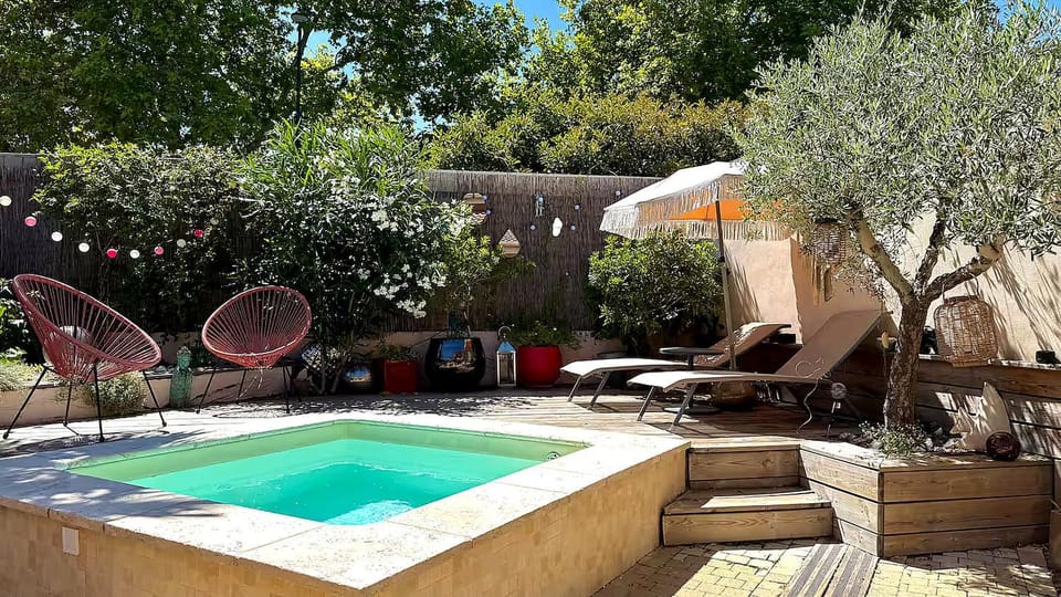 Patio, Natural landscape, Garden, Balcony/Terrace, Garden view, Pool view, Swimming pool, Swimming pool, sunbed