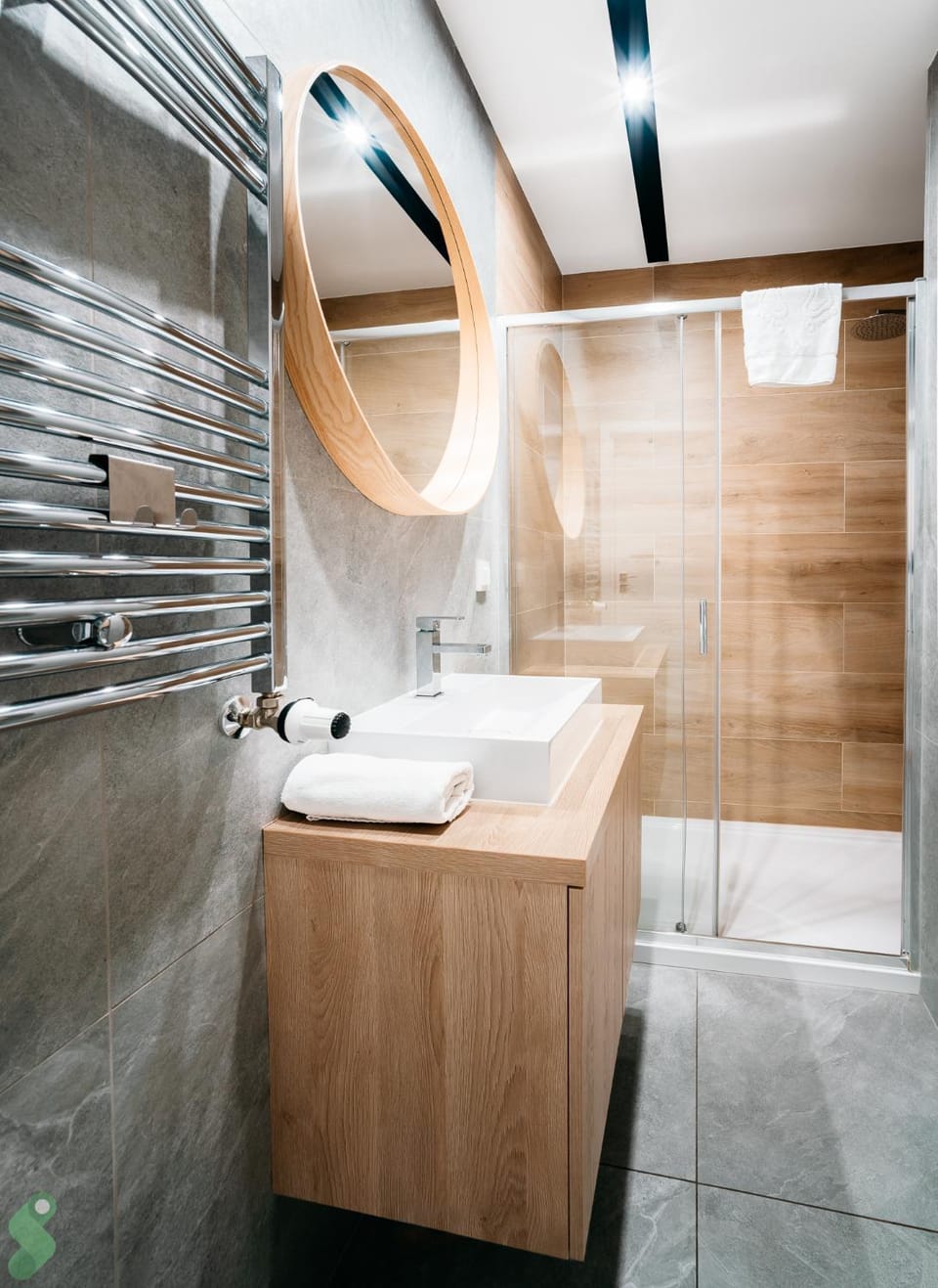 Shower, Toilet, towels, washing machine