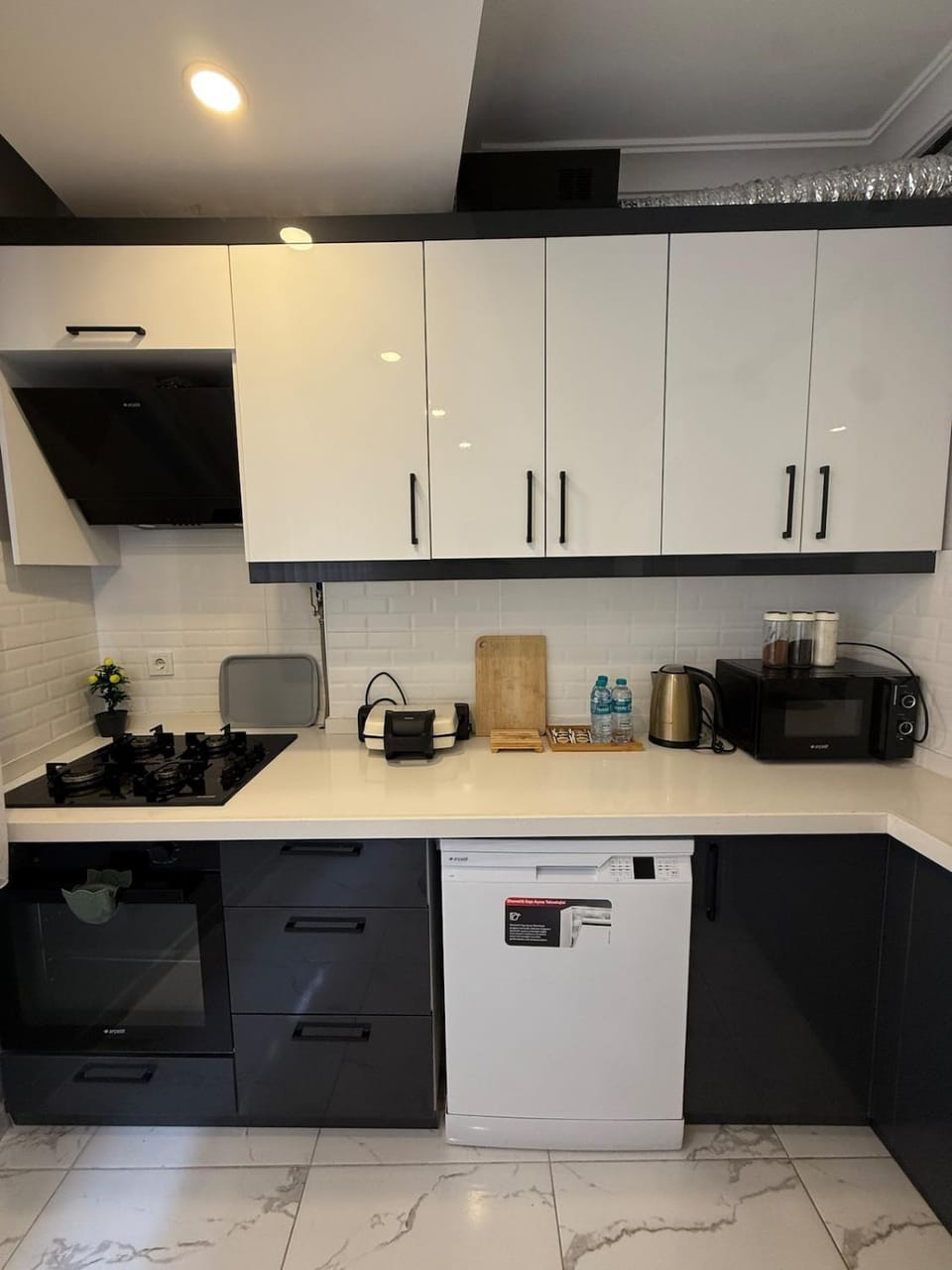 Kitchen or kitchenette, oven, stove, toaster