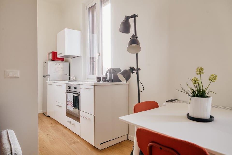 Kitchen or kitchenette, oven, stove