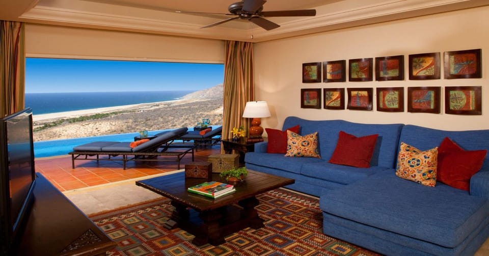 Living room, Seating area, Sea view, Swimming pool