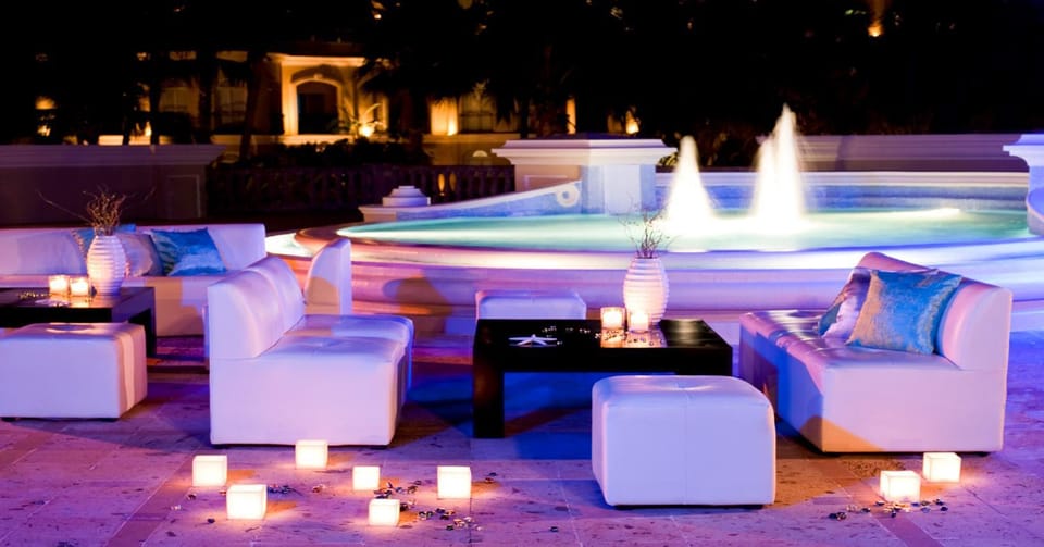 Night, Natural landscape, Seating area, Pool view, Swimming pool