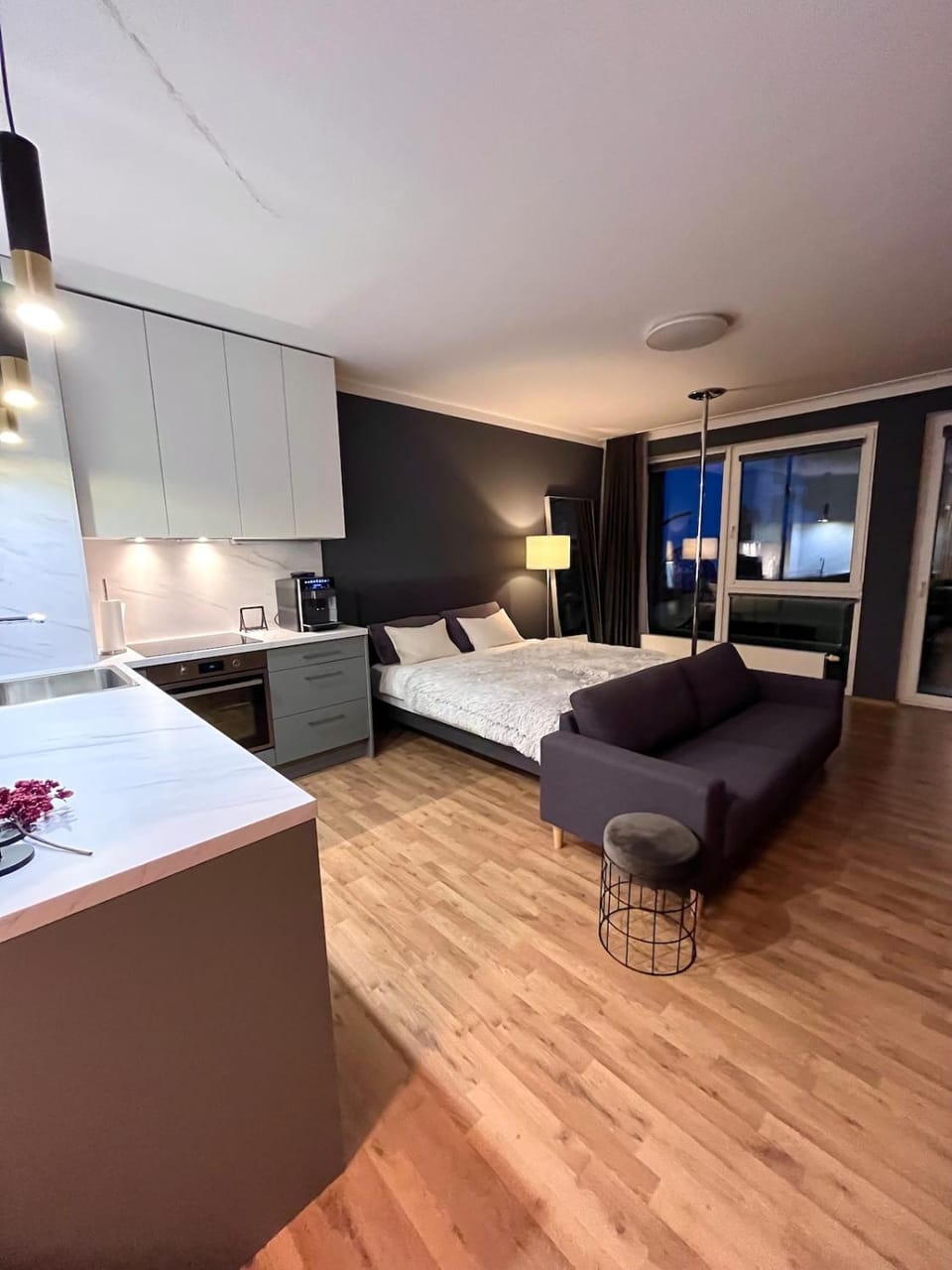 Kitchen or kitchenette, Living room, Bedroom