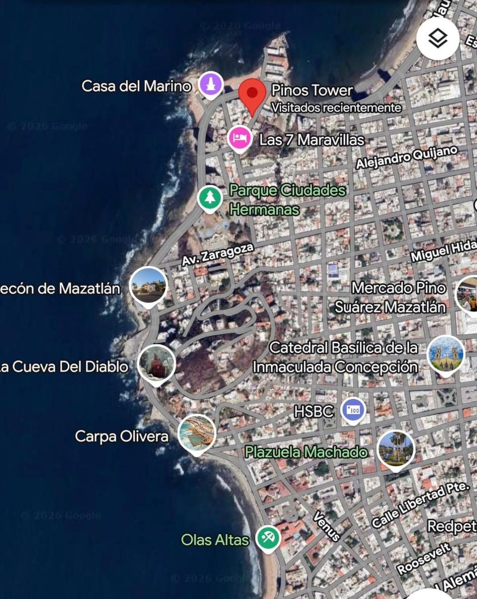 Apartment 30 steps from the beach Mazatlán Boardwalk Apartment in Mazatlan