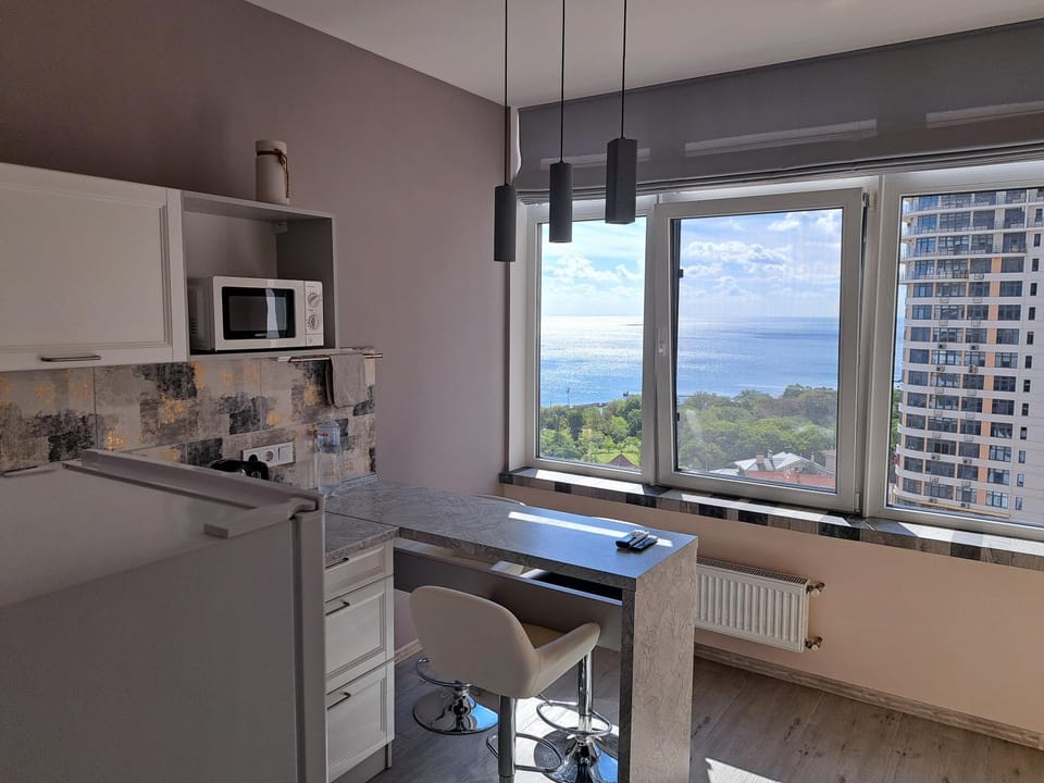 Kitchen or kitchenette, Sea view