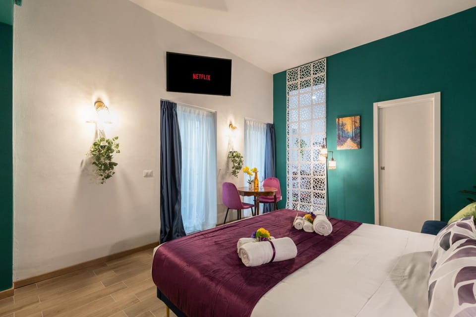 Neighbourhood, Coffee/tea facilities, View (from property/room), Balcony/Terrace, Bedroom, Garden view, furniture, furniture, locker, towels, wardrobe, kitchen, air conditioner, air conditioner