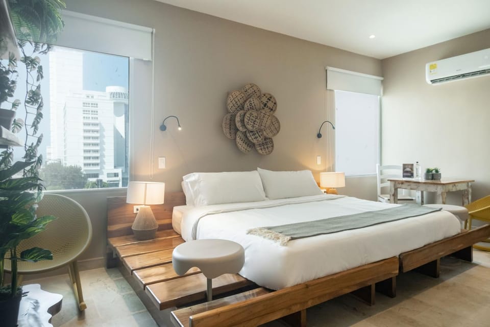 Bed, air conditioner