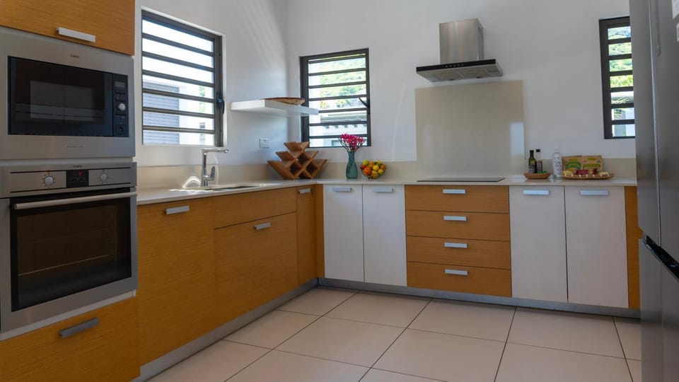 Kitchen or kitchenette, oven