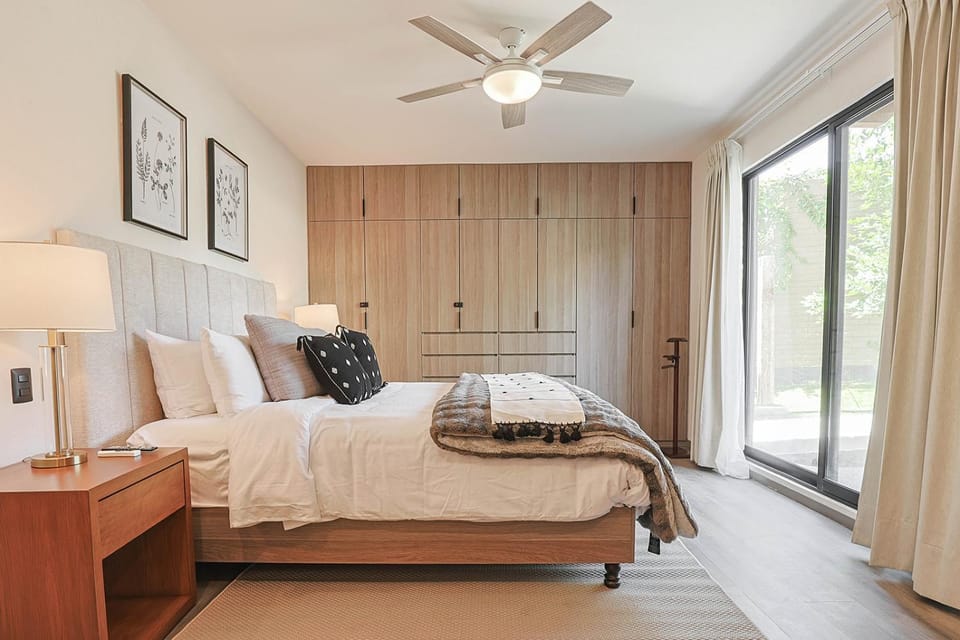 Bed, Photo of the whole room, Bedroom, towels, wardrobe