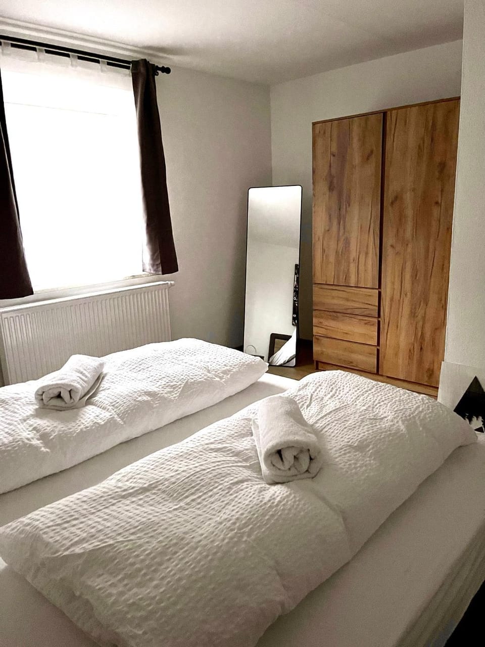 Bed, Photo of the whole room, Bedroom, towels, wardrobe