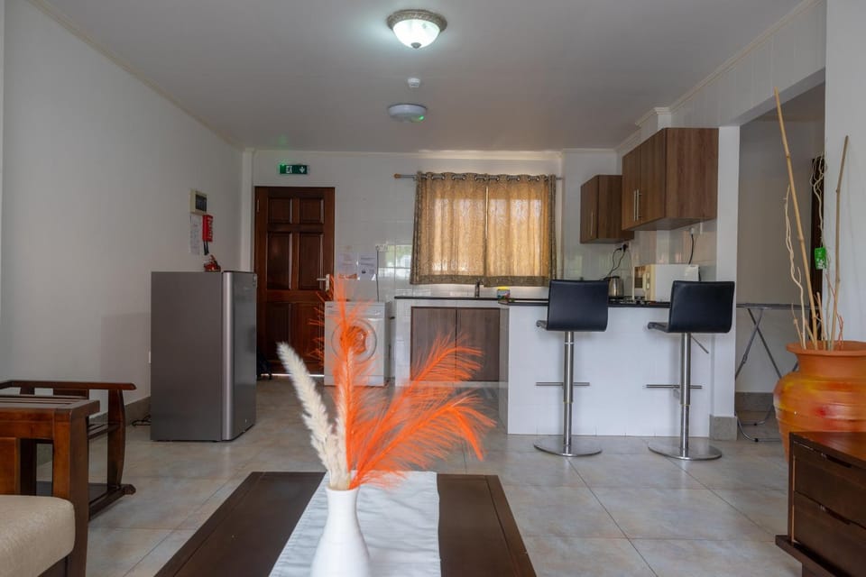 Living room, kitchen