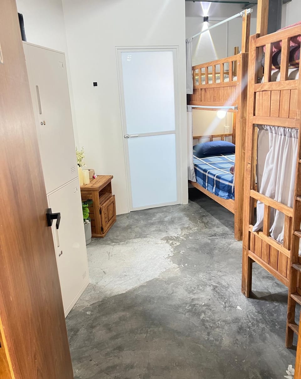 Bed, Photo of the whole room, Bedroom, bunk bed, wardrobe