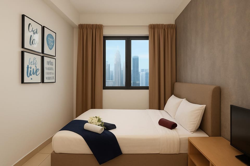 Bed, TV and multimedia, View (from property/room), Living room, Photo of the whole room, Seating area, Bedroom, towels