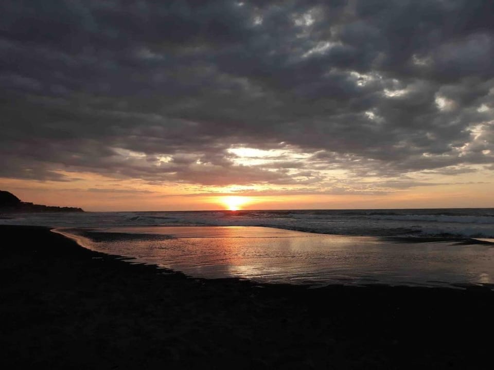 Beach, Sea view, Sunset
