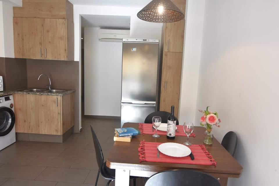 Living room, Dining area, washing machine, kitchen