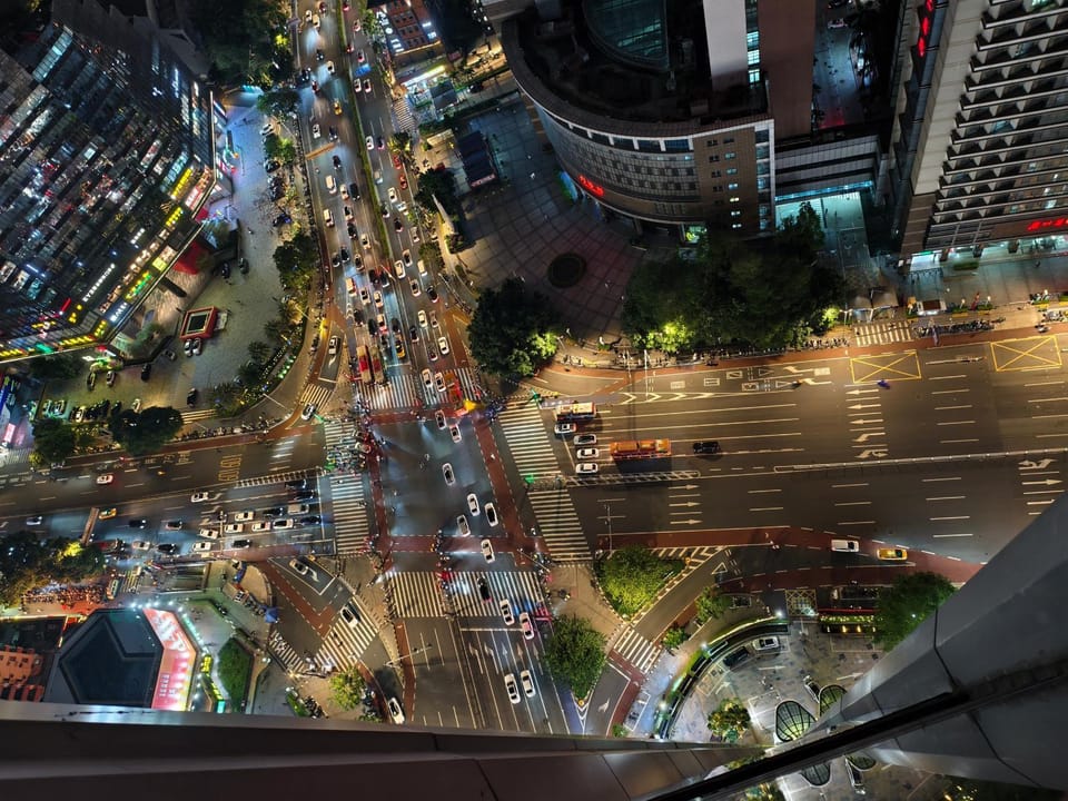 Property building, Night, Bird's eye view, City view, Street view