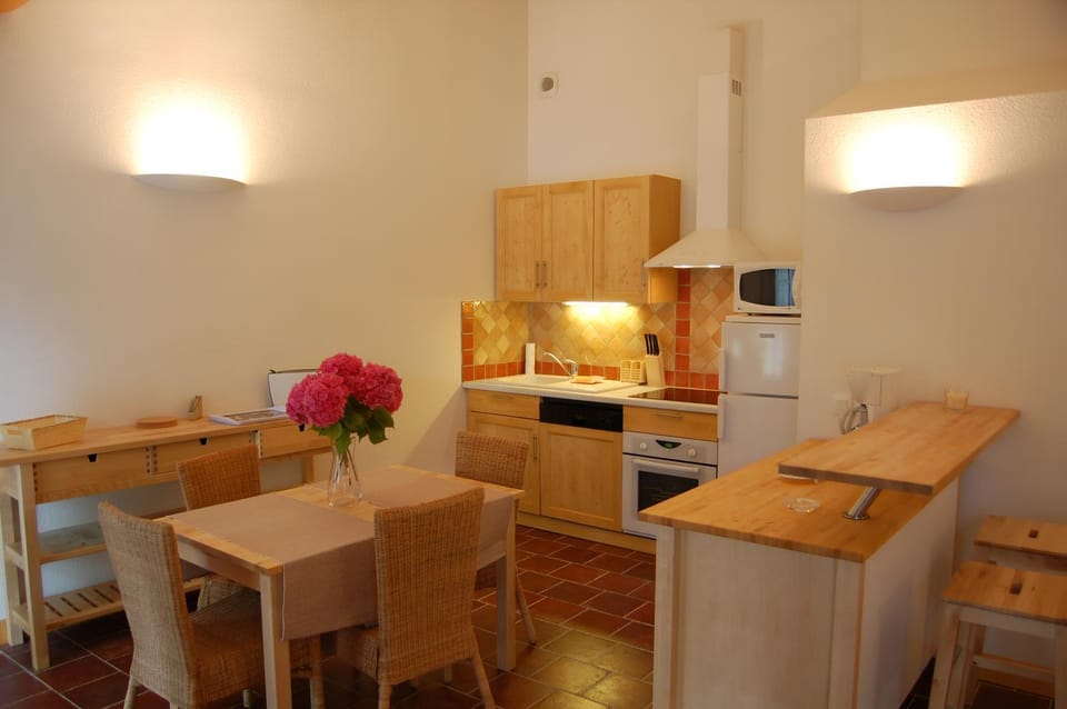 Kitchen or kitchenette, oven, stove