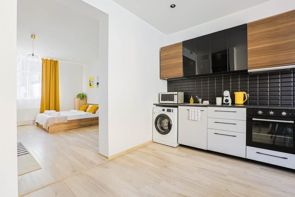 Living room, kitchen