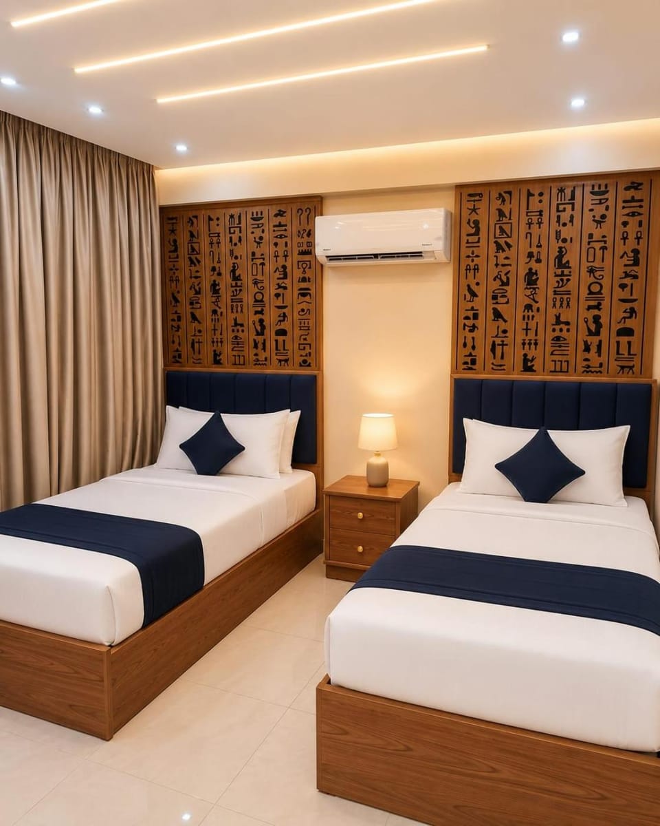 Property building, Restaurant/places to eat, Bed, Bathroom, Photo of the whole room, Bedroom, air conditioner