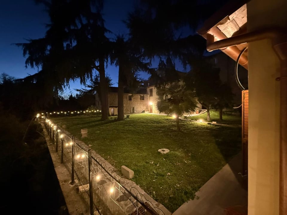 Property building, Night, Natural landscape, Garden, Garden, Garden view