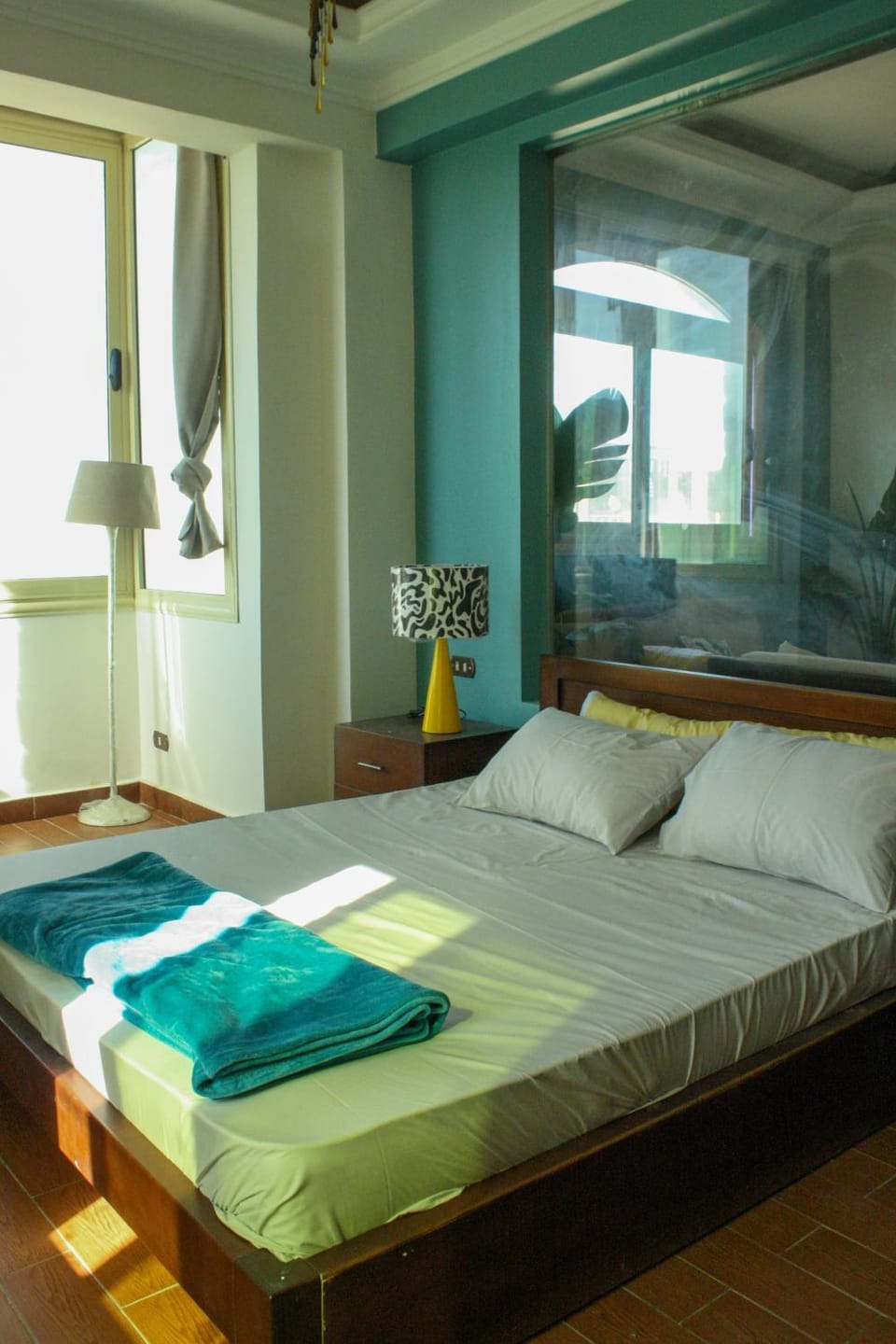 Bed, Photo of the whole room, Bedroom, towels