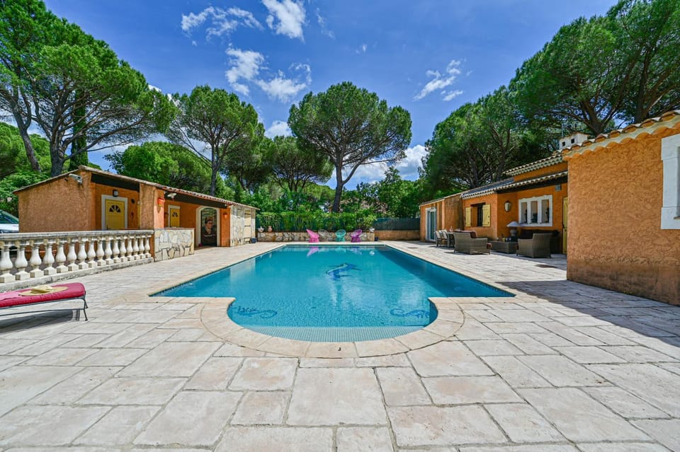 Property building, Living room, Swimming pool