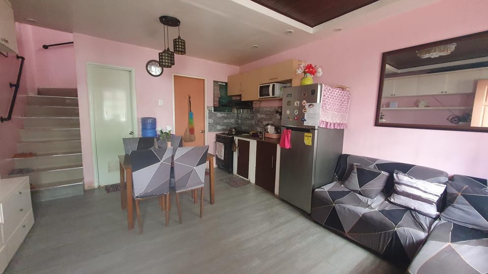 Kitchen or kitchenette, Living room, Dining area, oven, stove