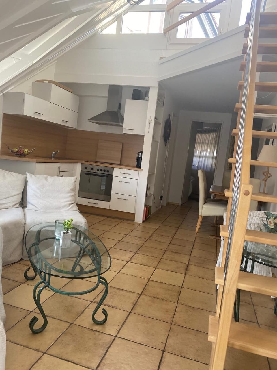 Kitchen or kitchenette, Living room, Dining area