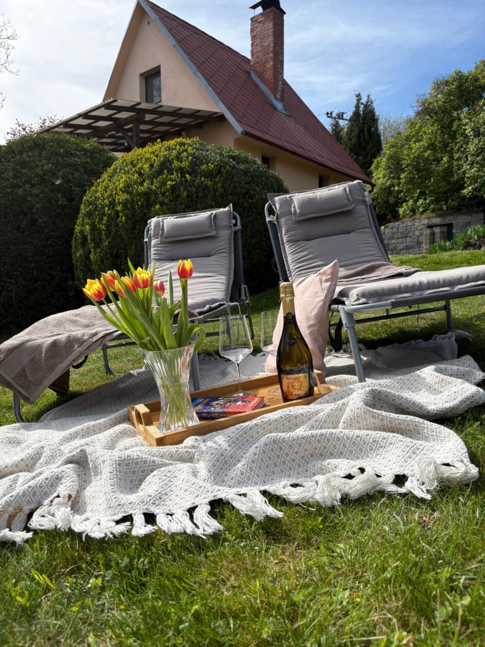 Domek u Prahy se zahradou, krbem & bazénem -------Cottage near Prague with garden, fireplace & pool Apartment in Czechia