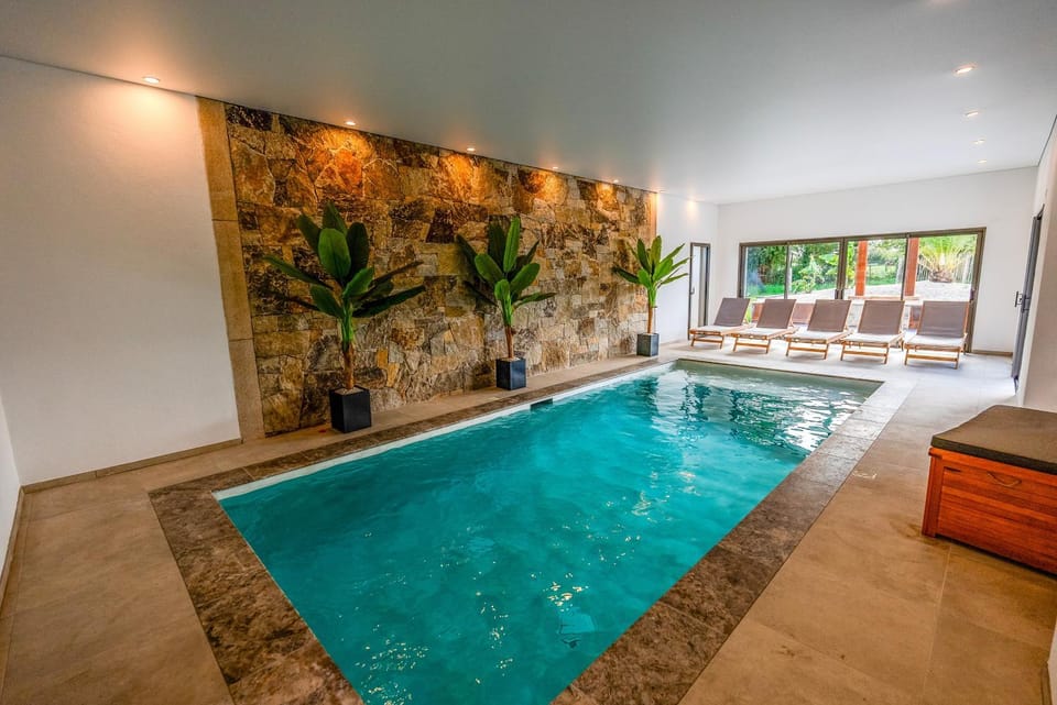 Property building, Living room, Swimming pool