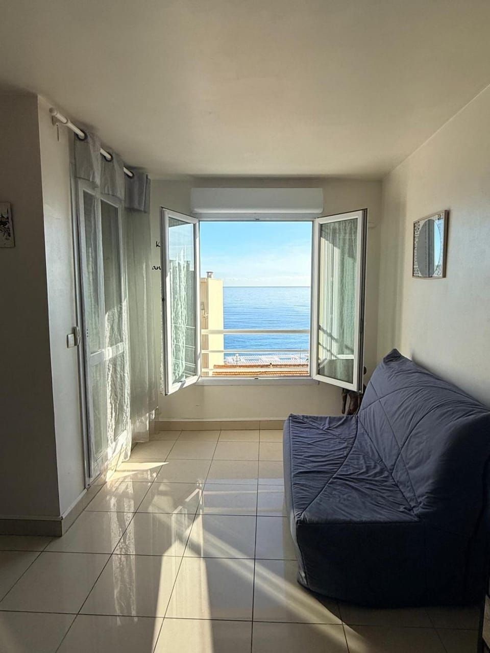 Bed, Living room, Sea view