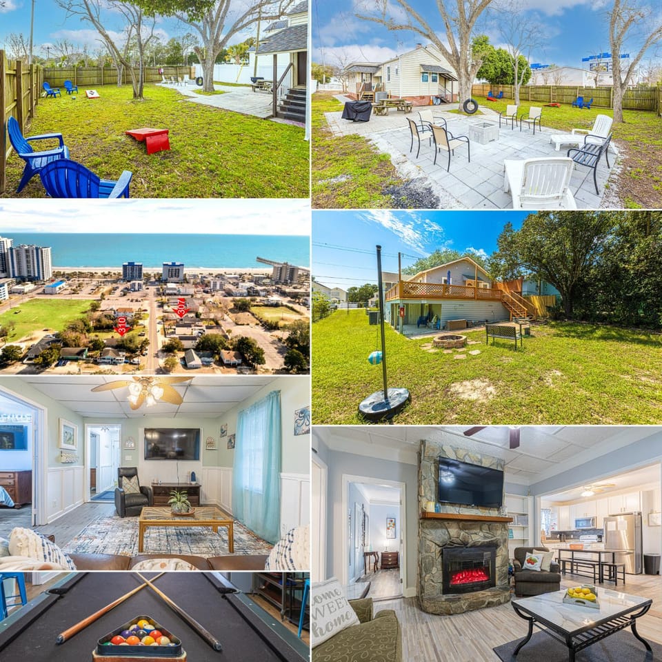 Day, Natural landscape, Bird's eye view, BBQ facilities, Billiard, Garden, TV and multimedia, View (from property/room), Living room, Seating area, Dining area, Beach, Evening entertainment, City view, Garden view, Sea view, fireplace, sunbed