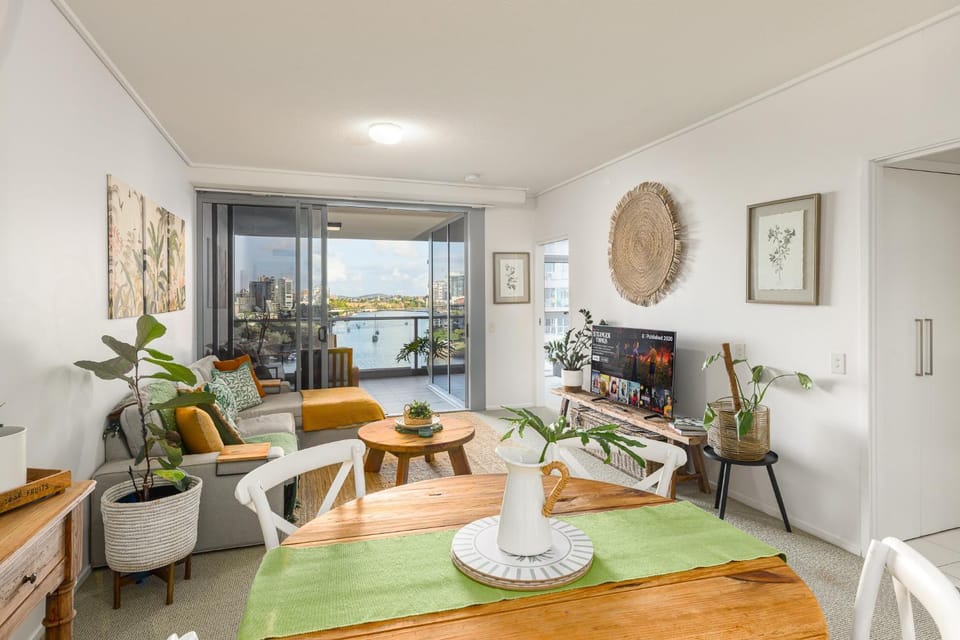 Natural landscape, Living room, Seating area, Dining area, River view