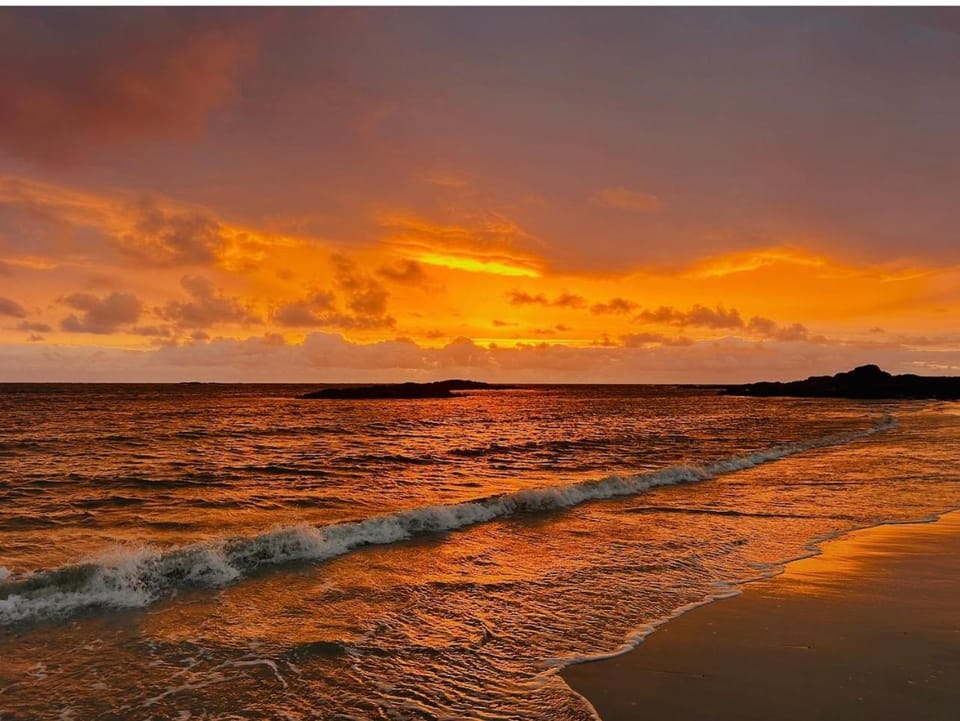 Beach, Sea view, Sunset