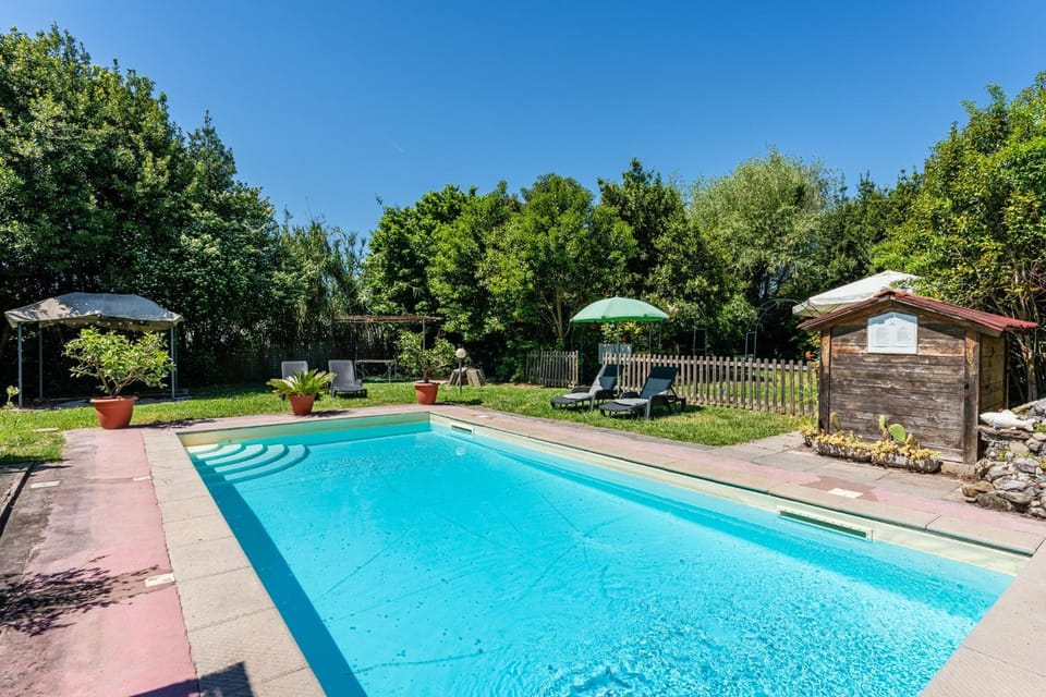 Property building, Living room, Swimming pool