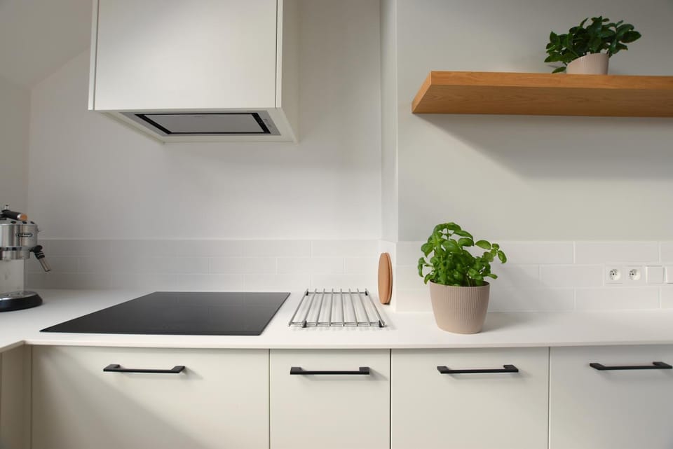 Kitchen or kitchenette, microwave, stove, kitchen
