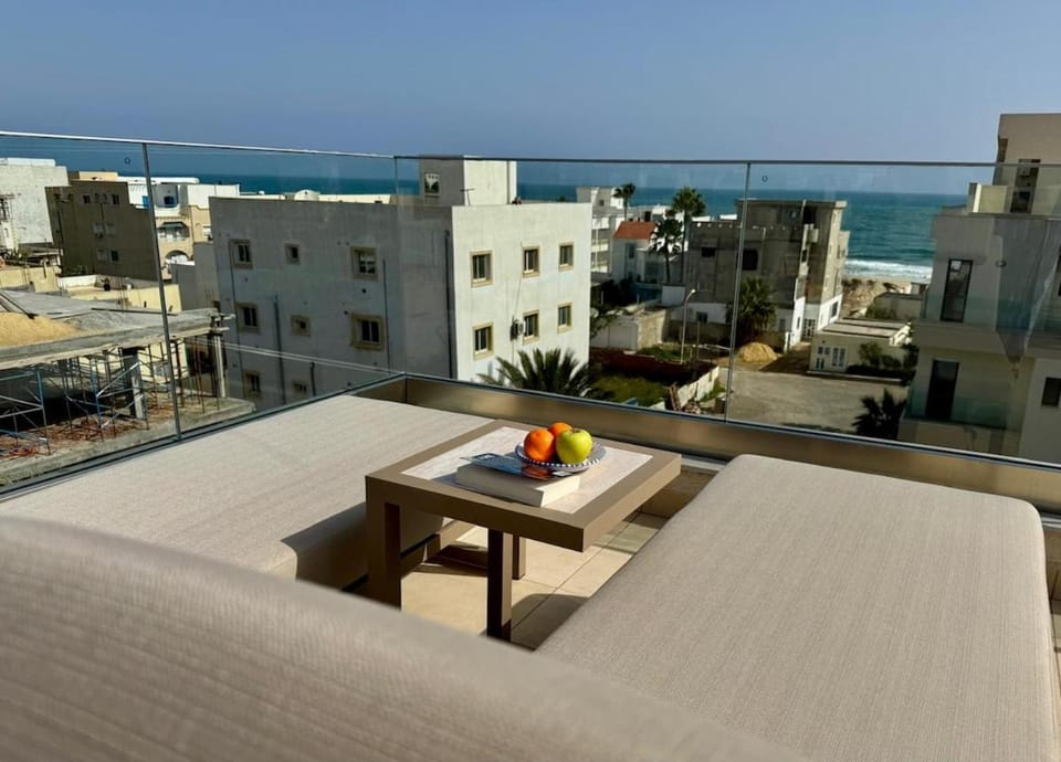 Patio, Sea view, sunbed