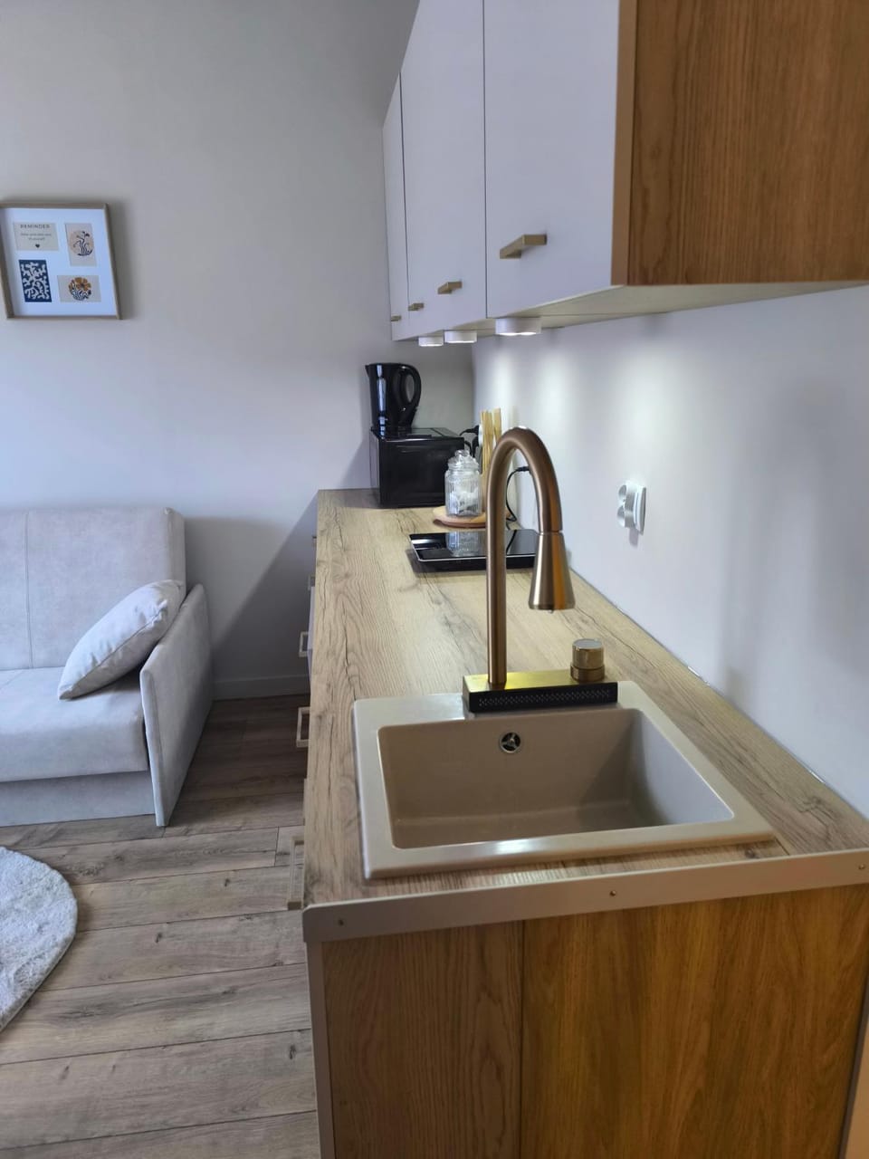 Kitchen or kitchenette, dishwasher, washing machine, dryer