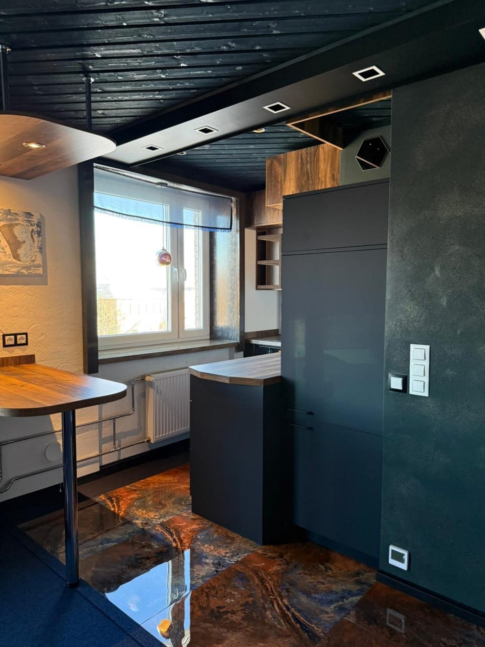 Kitchen or kitchenette, oven, stove