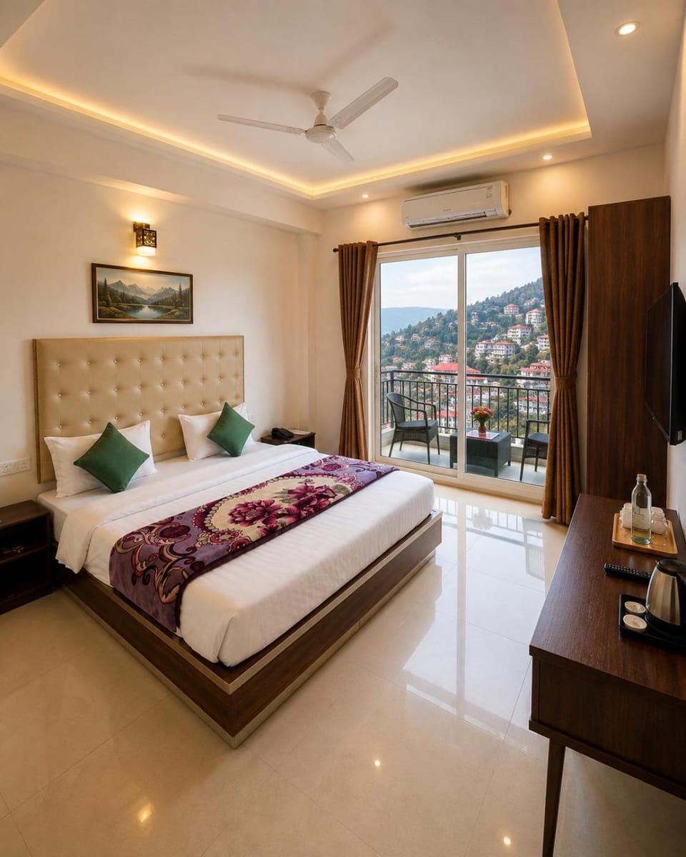 Bed, TV and multimedia, View (from property/room), Balcony/Terrace, Photo of the whole room, Bedroom, towels