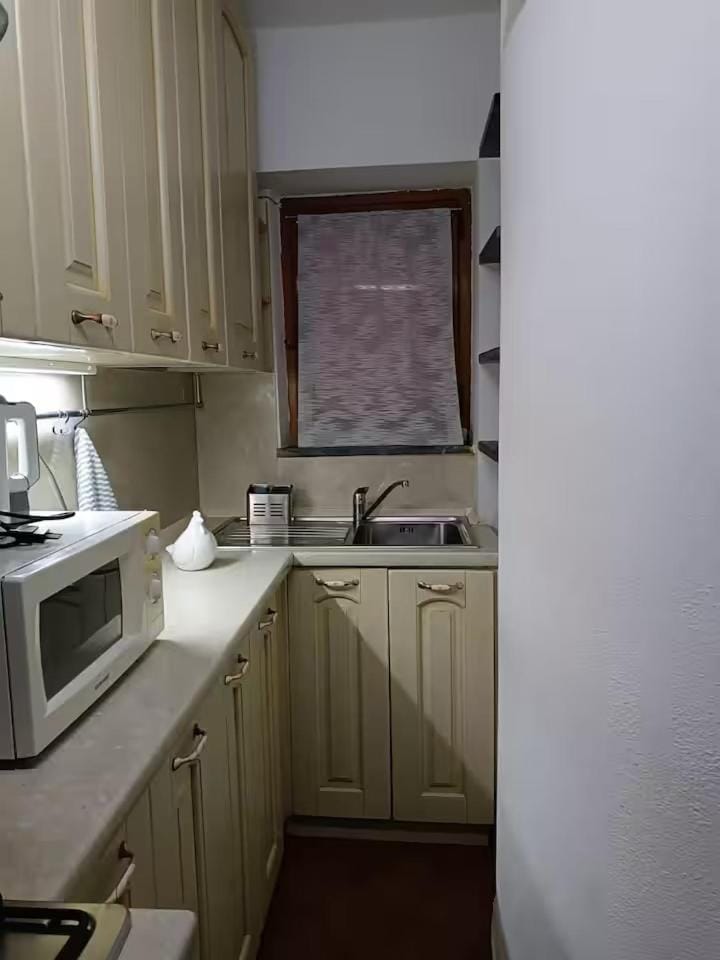 Kitchen or kitchenette, microwave, kitchen