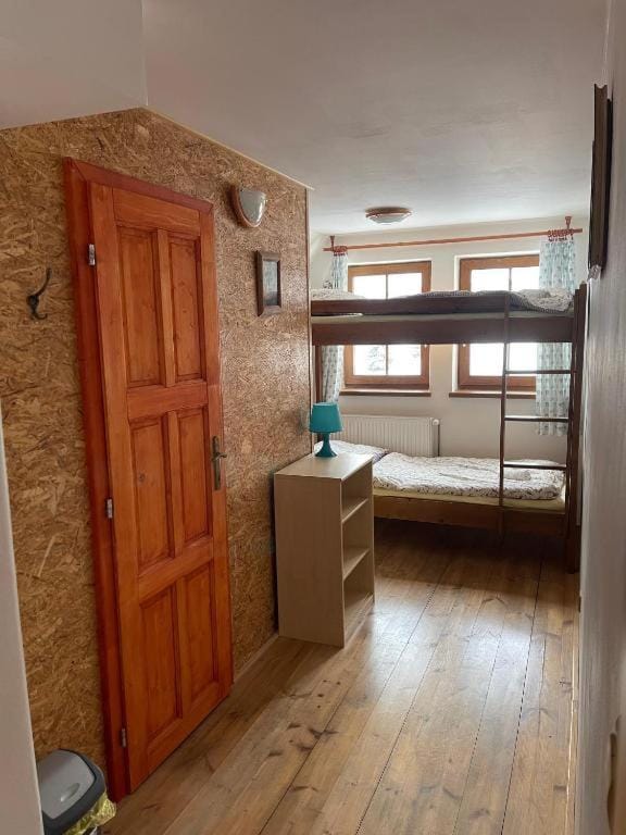 Bed, Photo of the whole room, bunk bed, wardrobe